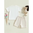 thumbnail image 6 of Baby Easter Outfits fBoy 6 12 18 24 Months 2T 3T Short Sleeve Bunny Print T-Shirt and Shorts Toddler 2 Piece Clothes Set, 6 of 9