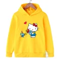 thumbnail image 2 of Sudadera informal de calle kawaii con dibujos animados de Hello Kitty para niños y niñas de 3 a 14 años con diseño de Sunshine, sudadera para deportes al aire libre para niños, 2 of 4