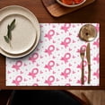 thumbnail image 4 of Pink Breast Cancer Summer Placemats Table Placemats Set Of 6-Linen Kitchen Washable Placemats Table Mats 11.8"x17.7" Non-Slip Heat Resistant, 4 of 5