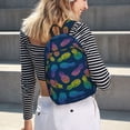 thumbnail image 5 of Disketp Abstract Bright Pineapple Fruit Retro print Canvas Backpack Lightweight Travel Daypack Student Rucksack Laptop Backpack-Medium, 5 of 5