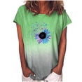 thumbnail image 1 of Blusa de manga corta con estampado de cuello redondo informal para mujer a la moda, Tops de verano Fridja ghk4655, 1 of 4