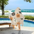 thumbnail image 3 of Yayeee Kids Hooded Towels Toddler Soft Absorbent Beach Bathing Wrap 50" x 23.5", Beige Halloween Pumpkin, 3 of 5