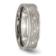 thumbnail image 4 of Auriga Fine Jewelry Titanium Polished Laser Etched 6mm Celtic Knot Flat Men's Band Size 11.5, 4 of 5