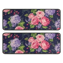 Kitchen Rugs Sets Of 2,Pioneer Flower Floral Print Pattern Anti Fatigue Kitchen Mat Rugs Non Slip Washable,Decorative Kitchen Floor Mats for Kitchen,Sink,Laundry,17"x47" 17"x47"