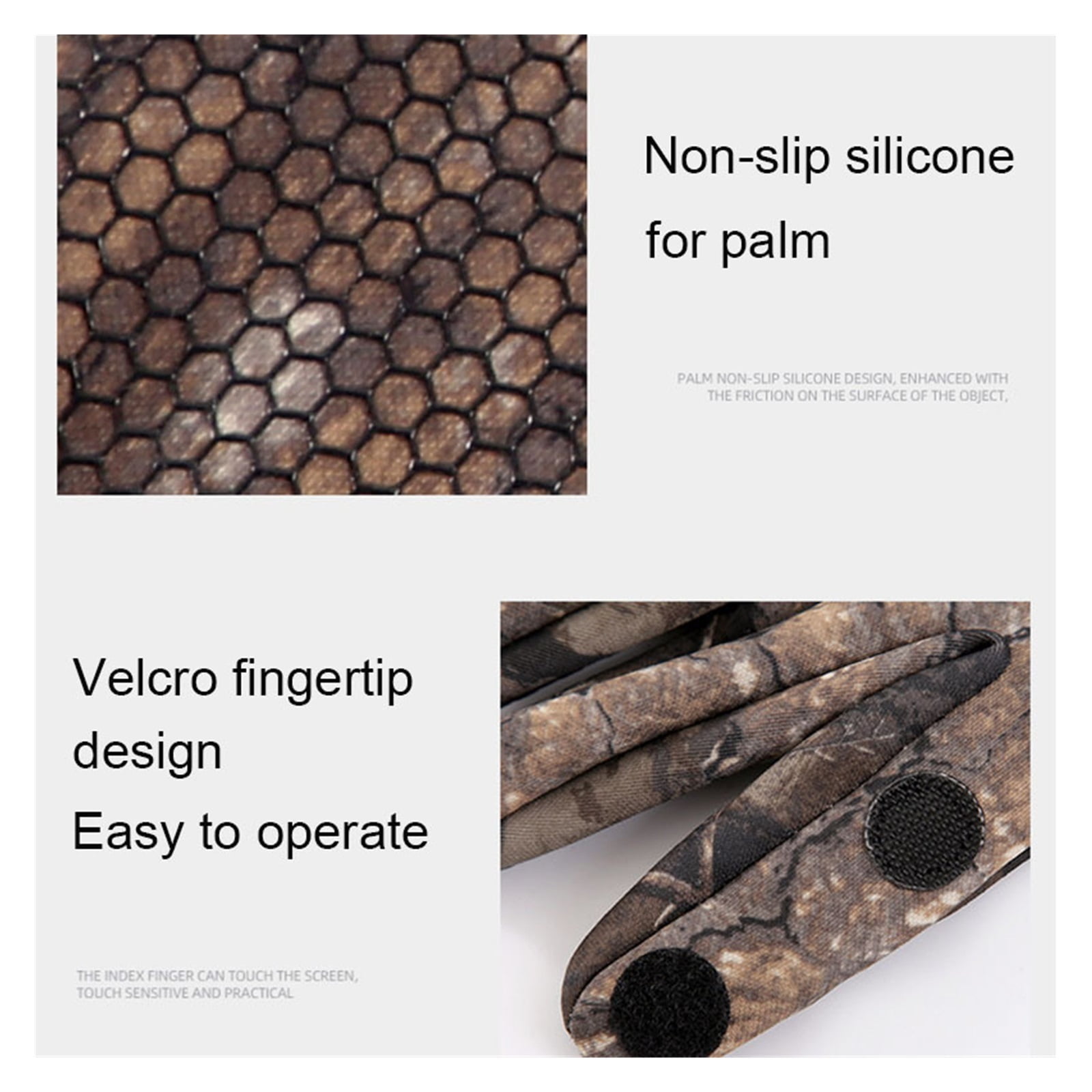 Outdoor Camouflage Hunting Gloves, Sports Ski Fishing Autumn Winter Warm Gloves ,Flexible and Comfortable