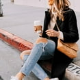 thumbnail image 3 of Women's Winter Wool Coat Casual Notch Lapel Single-Breasted Peacoat, 3 of 7