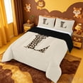 thumbnail image 2 of meiyoeat 3D Cartoon Initial Letter L Full Size Comforter Sets,Kawaii Leopard Bow Bedding Comforter Set,Black Reversible,3-Piece,1 Comforter and 2 Pillowcases, 2 of 7