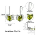 thumbnail image 4 of Juwaliy Women Drop Earrings August Birthstone Heart Peridot Butterfly Rose Jewelry Hook 925 Sterling Silver Earring Wife Christmas Mother's Day Gifts for Mom, 4 of 10