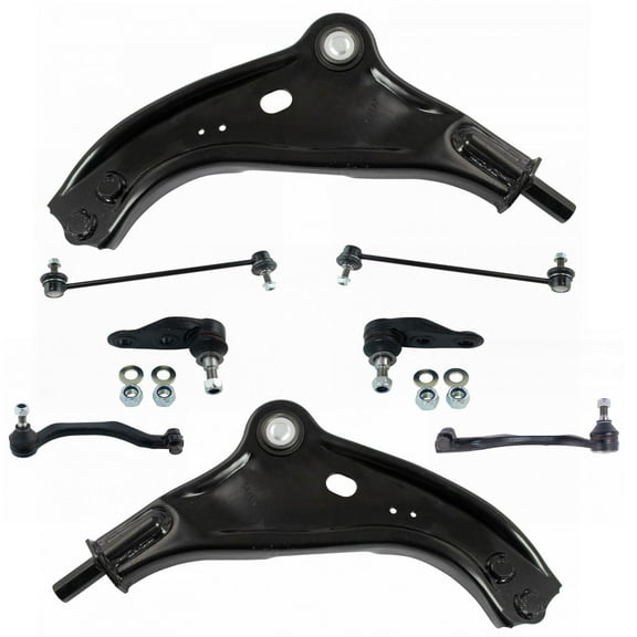 TRQ 8pc Steering Suspension Kit Lower Control Arms Ball Joints Tie Rods Links PSA65084