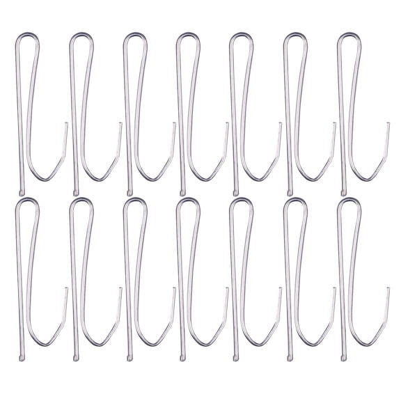 GANGTU 50-Pack Stainless Steel Curtain Pin Hooks, Heavy-Duty Metal Drapery Hooks for Window Curtains, Door Curtains and Shower Liners, Rust-Proof S-Hooks, Silver