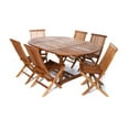 thumbnail image 2 of 7-Piece Oval Extension Table Folding Chair Set with Red Cushions, 2 of 4