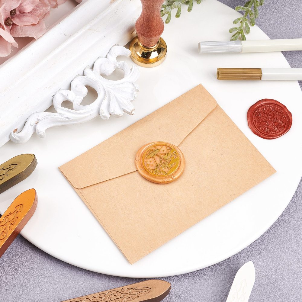 DIY Scrapbook Kits with Wood Alloy Wax Furnace Sealing Wax Sticks without Wicks Candle Metallic Marker Pens UV Gel Nail Art Tinfoil Marble Pattern Porcelain Cup Coasters Mixed color 9.8x7.6x6cm