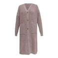 thumbnail image 3 of Cardigan Sweaters for Women Knit Light Brown Long Sweaters for Women Cozy Cardigans Fall Outfits Fashion Clothing, 3 of 3