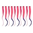 thumbnail image 4 of 10 Uds Clip de color en postizo degradado largo recto extensión de pelo sintético postizo para fiesta de Halloween, 4 of 8