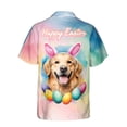 thumbnail image 2 of Happy Easter Golden Retriever with Bunny Ear Headband and Flowers Hawaiian Shirt Breathable Summer Unisex Merch Goldens Dog Lover Gifts Idea - 13001, 2 of 6