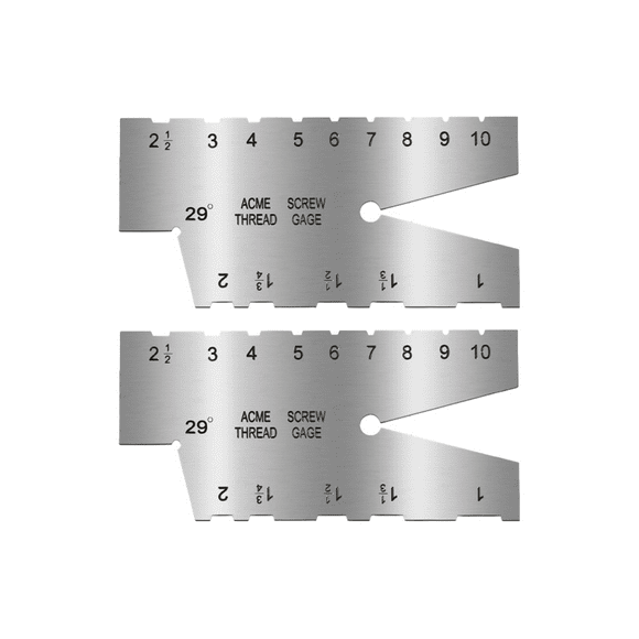 2Pack TR 29° T Angle Sample Gauge, Screw Thread Gauge Gage Tool Grinding Stainless Steel Cutting Tools