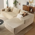 thumbnail image 3 of Vcatnet 106'' Modular Sectional Sofa Couch Corduroy L Shaped Modern Minimalist Couches for Living Room, Beige, 3 of 11