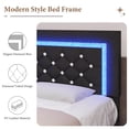 thumbnail image 4 of 4 EVER WINNER Full Size LED Bed Frame with 4 Drawers, Black Full Bed Frame with LED Light Headboard, Modern Upholstered Bed with Diamond Headboard and Footboard, Black, 4 of 9