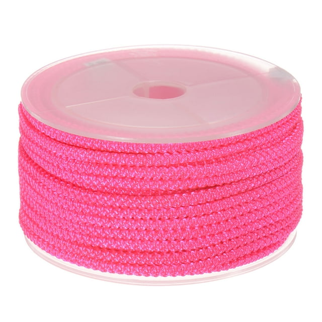 Nylon Rebordear Hilo Cordón 3mm Extrafuerte Trenzado Nylon Cuerda para Collar Pulseras Joyería Fabricación Artesanías 10M/33 Pies, Caliente Rosa