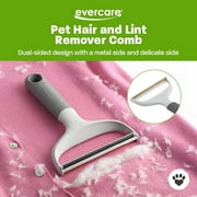 Evercare Duo Pet Hair and Lint Remover with 2 Refills, Dual-Sided Comb for Removing Pet Hair and Lint from Clothing and Furniture White