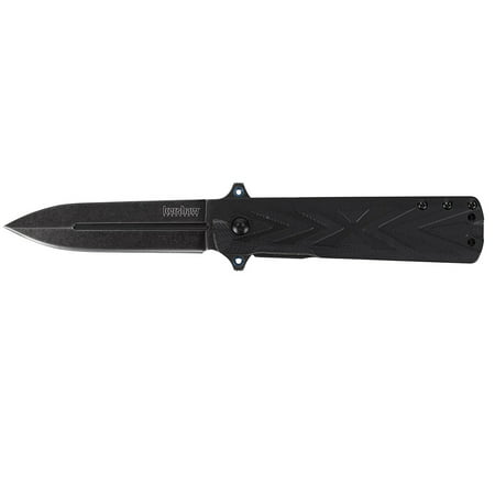 Kershaw Barstow (3960); All Black Pocket Knife with 3 Inch Stainless Steel Spear Point Blade; Features SpeedSafe Assisted Opening, Reversible Pocket Clip, Flipper and Secure Frame Lock; 3.4