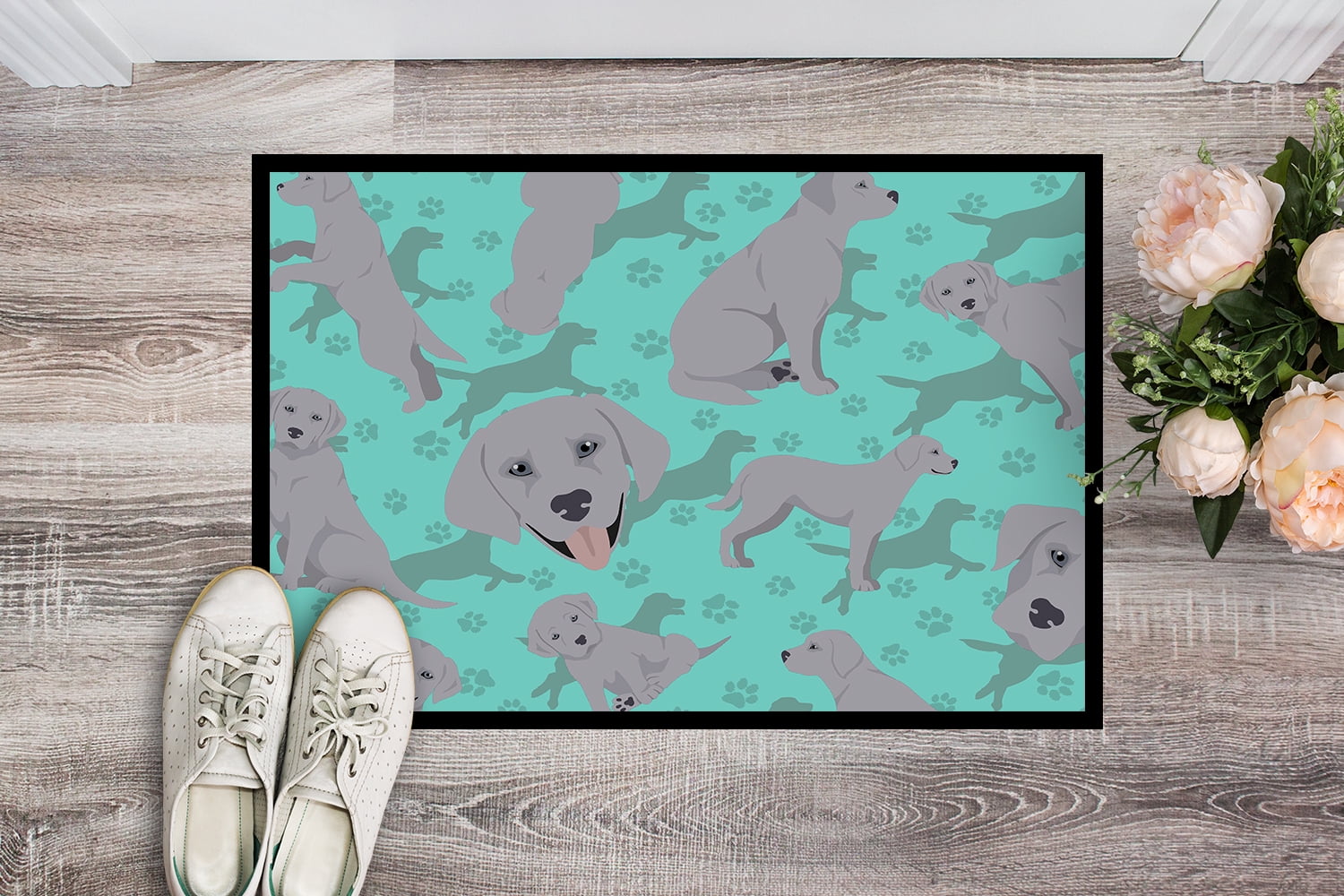 Silver Labrador Retriever Indoor or Outdoor Mat 24x36 36 in x 24 in