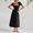 Black, variant on Women's Casual Dress Ladies Summer French Style Split Solid Color Slim Comfortable Print Dress White S