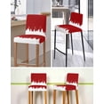 thumbnail image 5 of Abstract Red Bar Stool Covers Set of 6, Modern Minimalist Graffiti Artwork Stretch Washable Bar Chair Covers with Backs, Removable Pub Counter Height Chair Cover for Kitchen Dining Room Cafe, 5 of 7