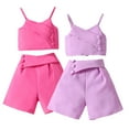 thumbnail image 7 of WOLLED Baby Toddler Girls Sleeveless Camisole Top Shorts Set 2 PCS Summer Causal Cozy Shorts Outfit for 18M-6tT, 7 of 7