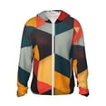 thumbnail image 1 of Balery Geometric Cube Pattern Art Sudadera ligera de manga larga con capucha y protección solar UPF 50+ para hombre y mujer, ideal para pesca y running-XX-Large, 1 of 7