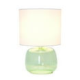 thumbnail image 2 of Simple Designs 13.75" Contemporary Glass Table Lamp, Green with White Shade, 2 of 10