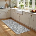 thumbnail image 2 of Lahome Decor 2'x6' Vintage Kitchen Rug, Washable Hallway Runner Rug, Indoor Soft Distressed Floral Runner Rug Non-Slip Backing for Entryway Farmhouse Bedroom Kids Playroom,Light Grey, 2 of 8