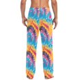 thumbnail image 5 of Tye Dye Mens Pajama Pants Cotton Elastic Waistband Lounge Sleep Pajama Bottoms Pj with Pocket, 5 of 7