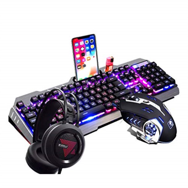 mechanical keyboard and mouse headset 3 piece set esports game waterproof wired keyboard