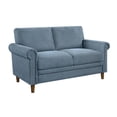 thumbnail image 4 of Lexicon Kinsale Textured Fabric 2-Piece Upholstered Sofa Set in Blue, 4 of 13