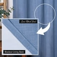 thumbnail image 3 of Quality Home Linen Blend Blackout Curtains - Antique Bronze Grommets - 52" W x 84" L - Blue (Single Panel), 3 of 4