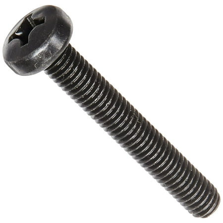 

Steel Pan Head Machine Screw Black Oxide Finish Meets DIN 7985 #3 Phillips Drive M6-1 Thread Size 40 mm Length Fully Threaded Import (Pack of 50)