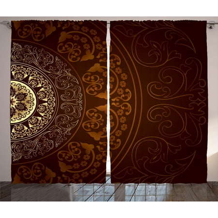 Mandala Curtains 2 Panels Set Vintage Ethnic Asian Spiritual