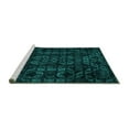thumbnail image 2 of Ahgly Company Machine Washable Indoor Rectangle Abstract Turquoise Blue Modern Area Rugs, 7' x 9', 2 of 4