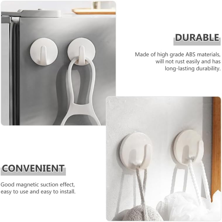 ABCISI 16Pcs Magnetic Hooks for Refrigerator, Heavy Duty Fridge Magnetic Hooks, Home Kitchen Workplace Hanging Tool for Locker Hanger Key Holder Towel and Coat Hangers