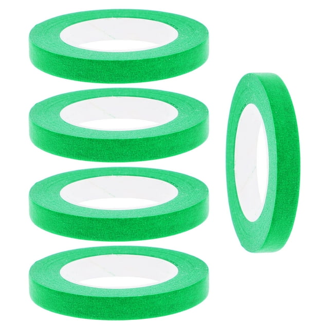 Minkissy 5Pcs Portable Masking Tape Green Color Ideal for Painting and Labeling Tasks