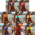 thumbnail image 3 of Blue S Triangle Bikini Split Swimsuit Wholesale Sexy Women's Swimwear, 3 of 5