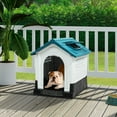 thumbnail image 2 of Dextrus Folding Large Dog House Outdoor Plastic Doghouse with Adjustable Skylight and Elevated Base Water Resistant Pet House for Small, Medium, and Large Dogs, 2 of 11