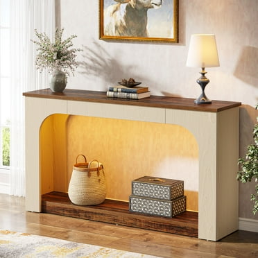 Tribesigns 70.9 inch Console Table with 3 Tier Shelves, Industrial ...