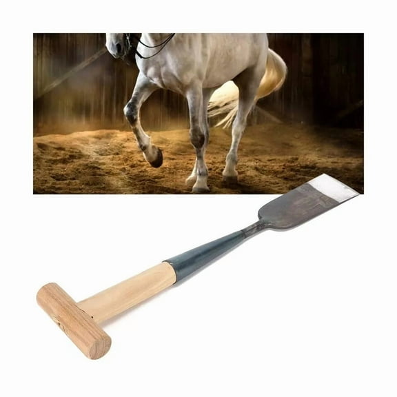 Farrier Soft Hoof Shovel Steel 3" Blade, Wooden Handle 23" Long