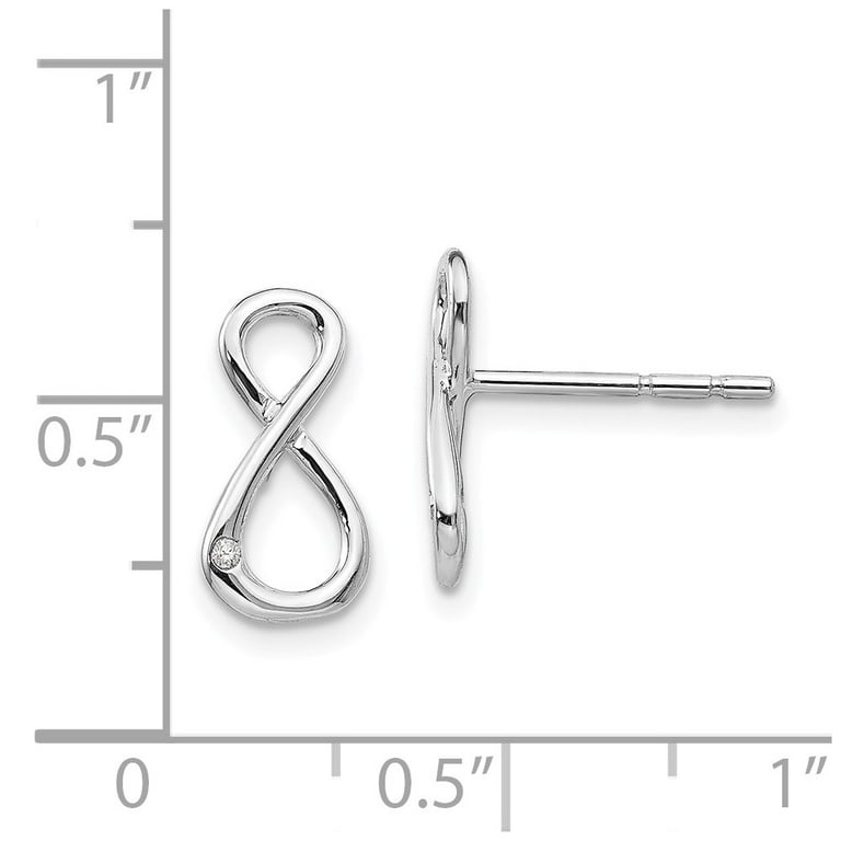 Sterling Silver White Ice Diamond Infinity Symbol Post Earrings Sterling Silver White Ice Diamond Infinity Symbol Post Earrings