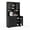 Black, variant on Tall Freestanding Kitchen Pantry Cabinet with Glass Doors & Hutch - 5 Storage Cabinets, Open Shelves, Inner Door Spice Racks - Buffet Sideboard Organizer for Dining Room or Kitchen