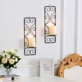 thumbnail image 3 of Candelabro de pared con forma de pilar Candelabro de metal negro Juego de 2 candelabros rectangulares decorativos Candelabro Candelabro para paredes Candelabro, 3 of 5
