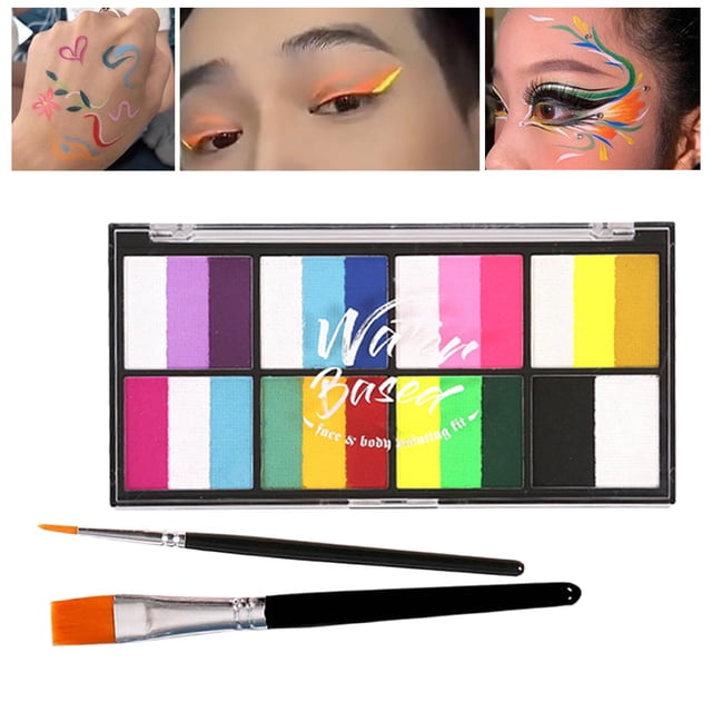 Paleta de pintura corporal para la cara Perfecl con pincel para niños 8 colores lavable