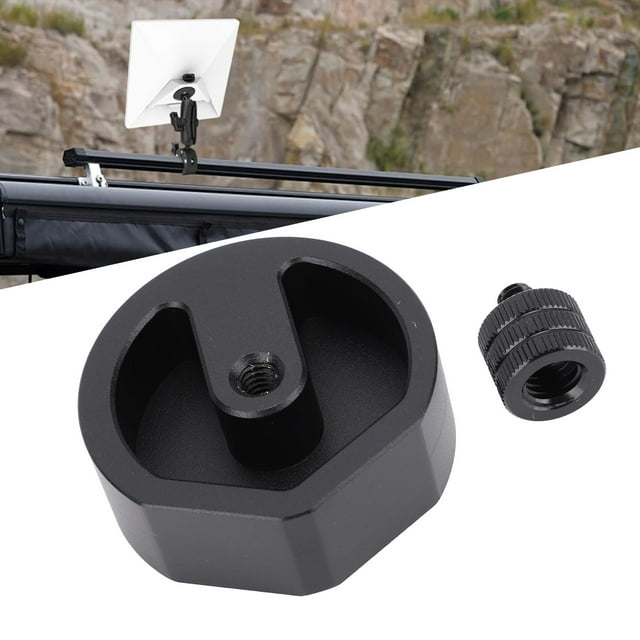 Adaptateur de Montage sur Trépied d'Antenne RV, Alliage d'Aluminium Résistant à la Déformation Adaptateur de Trépied d'Antenne Sécurisé pour Base 1/4 Po-20 et 3/8 Po-16